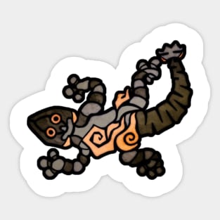 Stained Glass Funky Gecko Sticker